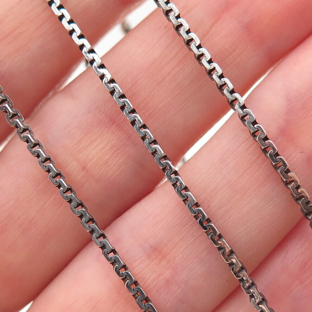 925 Sterling Silver Vintage Italy Square Cable Chain Necklace 20"